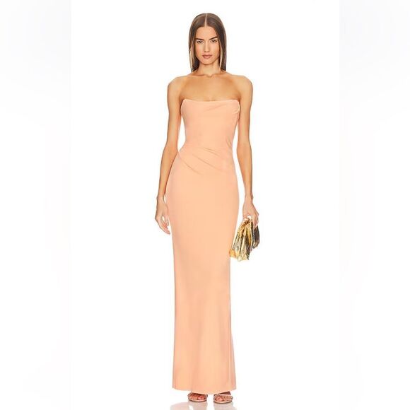 NEW Michael Costello x Revolve Briggs Gown Peach Size Small - Picture 9 of 9